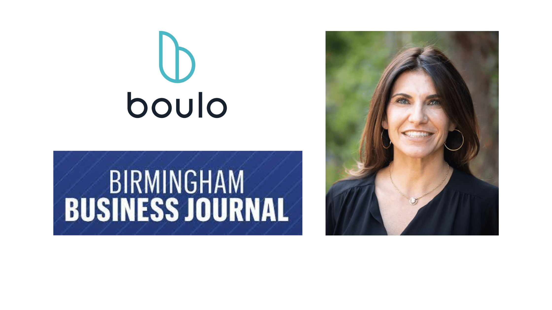 Birmingham Business Journal and Boulo Solutions logo, and Delphine Carter photo for BBJ story on Boulo