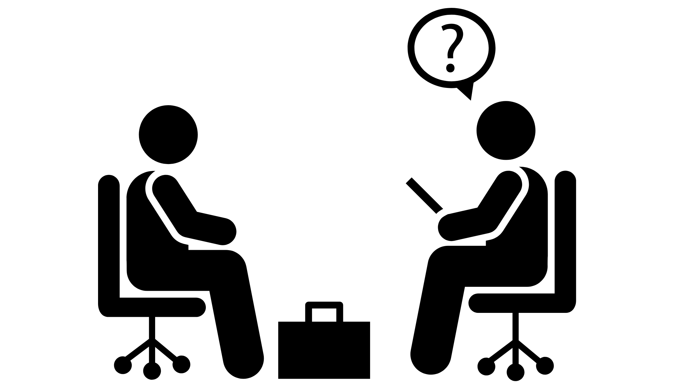 hiring manager questioning whether candidate is a bad hire, jerk, or perfect employee black and white graphic